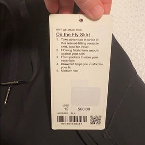 NWT Lululemon On the Fly Skirt